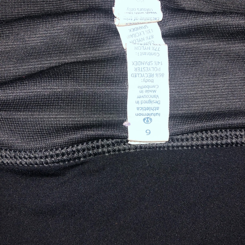 Black speed shorts size 6